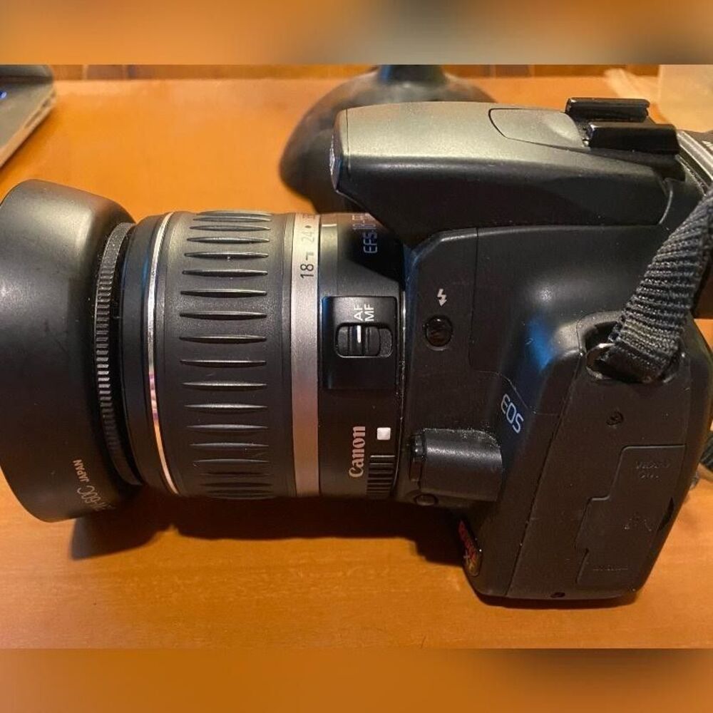 Canon EOS Digital SLR Camera Black EF-S 18-55mm Lens Hood Strap 3X  *Not Working - Picture 4 of 5